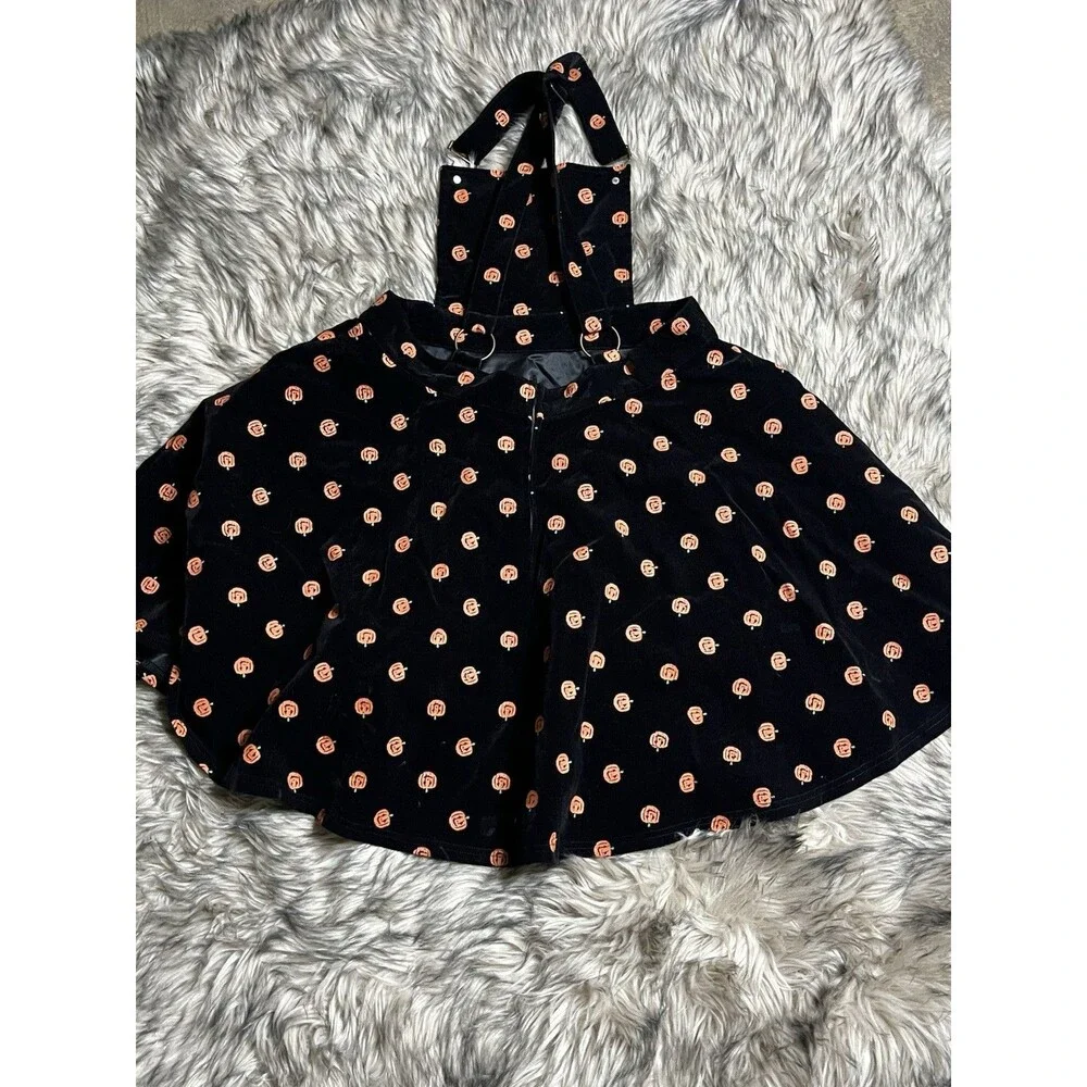 Unique Vintage Pumpkin Overalls Dress Women Sz XL